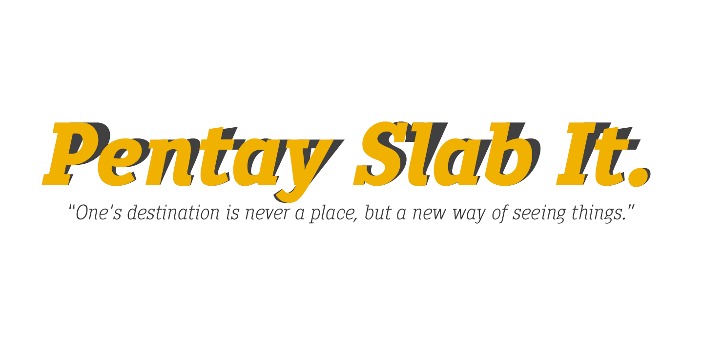 Пример шрифта Pentay Slab Italic